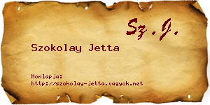 Szokolay Jetta névjegykártya